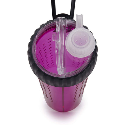 Dexas Snack - Duo Pet Bottle - dual-chamber bottle for food and water, with a silicone bowl