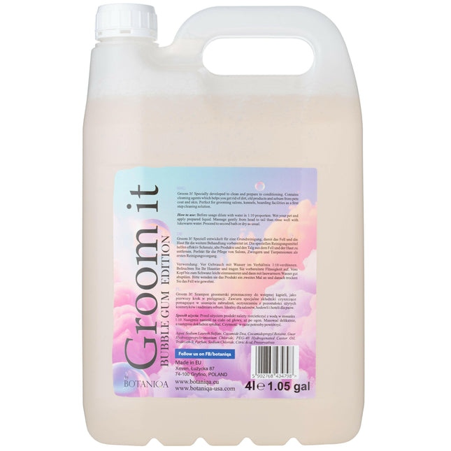 Botaniqa Groom It Shampoo Bubble Gum - basic wash shampoo for dogs with a bubble gum scent.