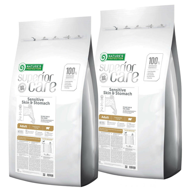 Nature’s Protection Superior Care Sensitive Skin & Stomach Adult Small Breeds Lamb - food for sensitive small breed dogs, with lamb.