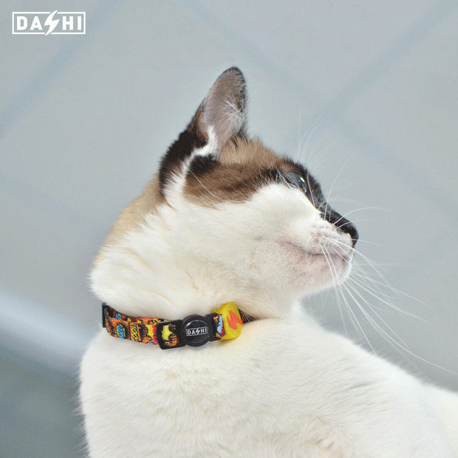 Dashi Boom Cat Collar - cat collar, comic pattern.