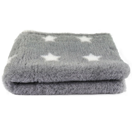 Blovi DryBed VetBed A+ - non-slip pet bed, gray with white stars.