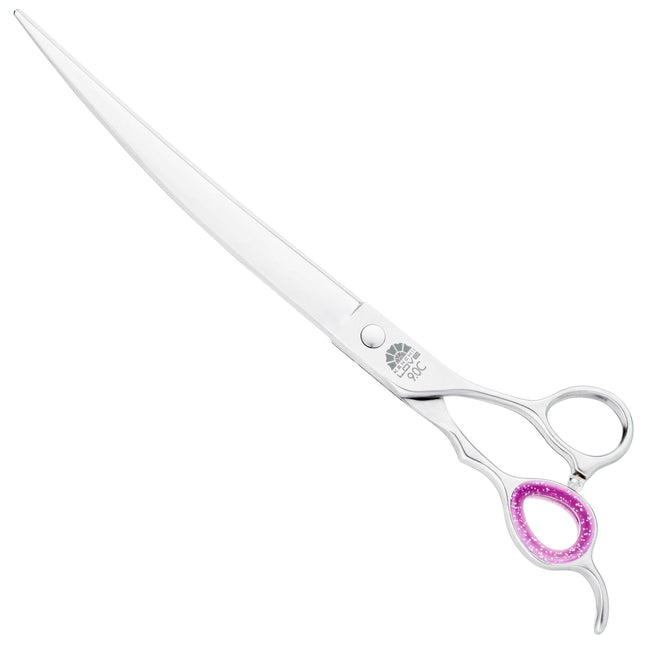 Kenchii Love Curved Scissors - professional grooming scissors with an ergonomic handle, curved.