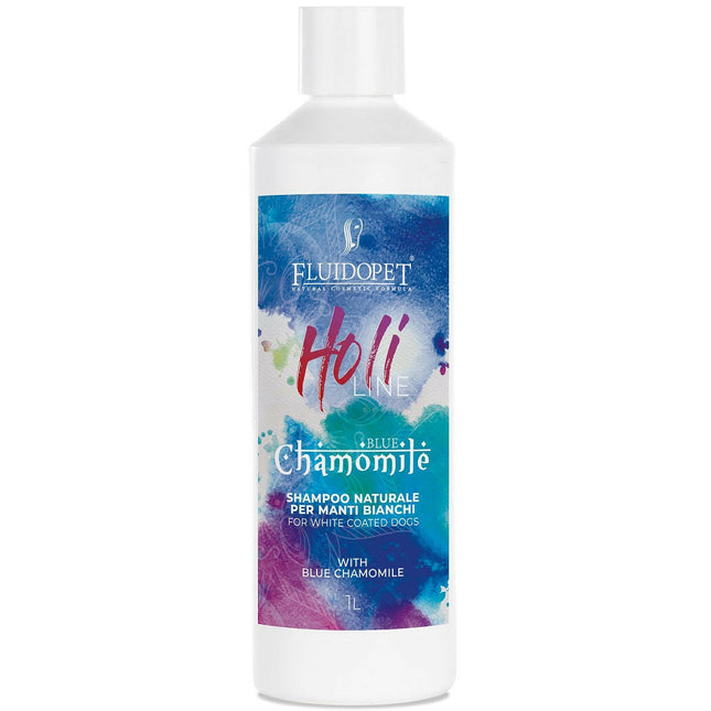 FluidoPet Natural Blue Chamomile Shampoo - professional brightening shampoo for white and light coats, concentrate 1:10.