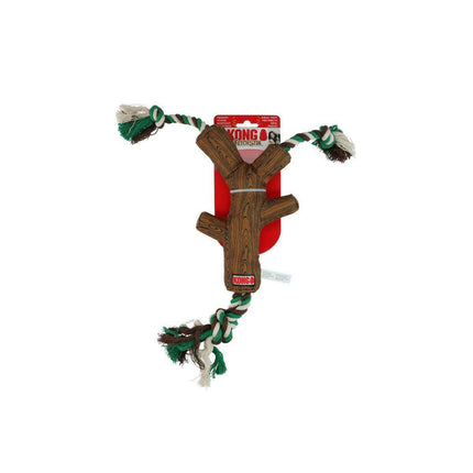 KONG FetchStix with Rope - plush stick for dogs with an inner rope and knots, featuring a squeaker.
