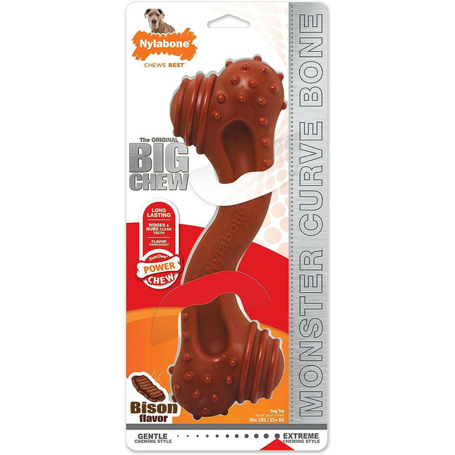 Nylabone Extreme Monster Bison - strong chew toy for large dogs, flavored with bison meat.