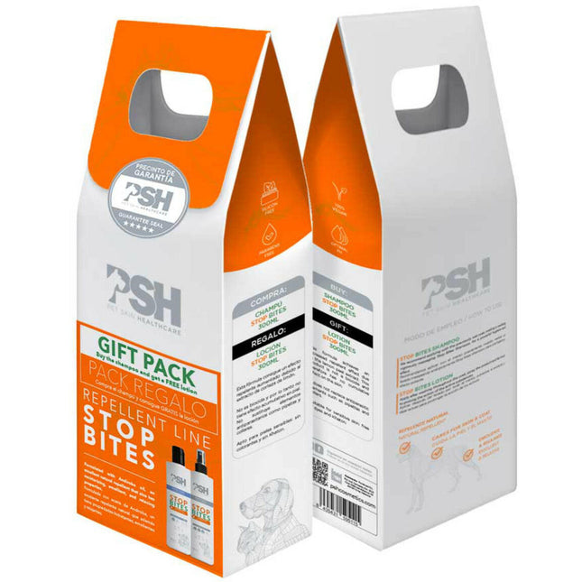 PSH Pack Stop Bites - flea and tick repellent grooming kit for dogs and cats.