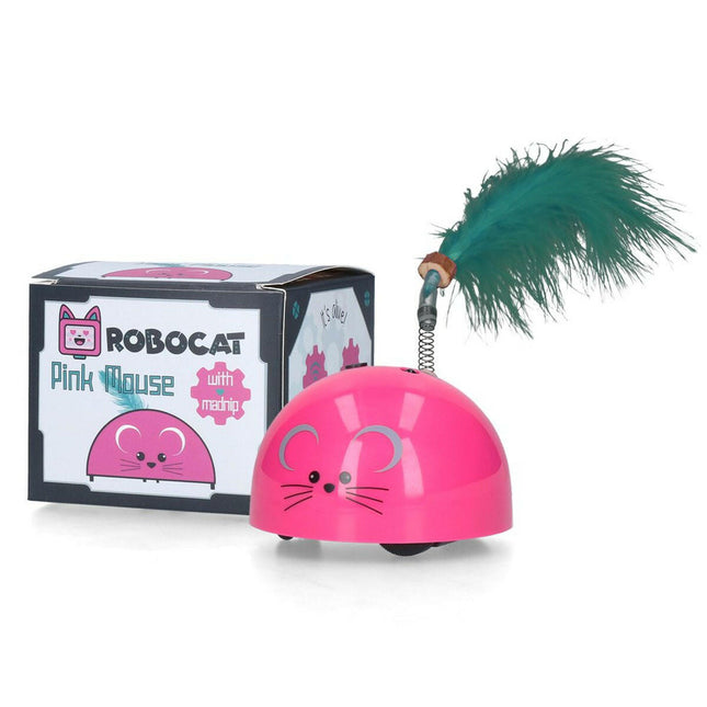 Robocat Mouse - interactive mouse for cats, with feather, motion sensor, and madnip addition.