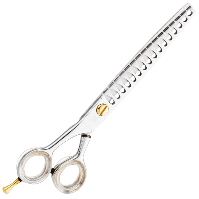 P&W Spartan Men's Chunkers - professional single-sided thinning shears, men's, left-handed, 16 teeth.