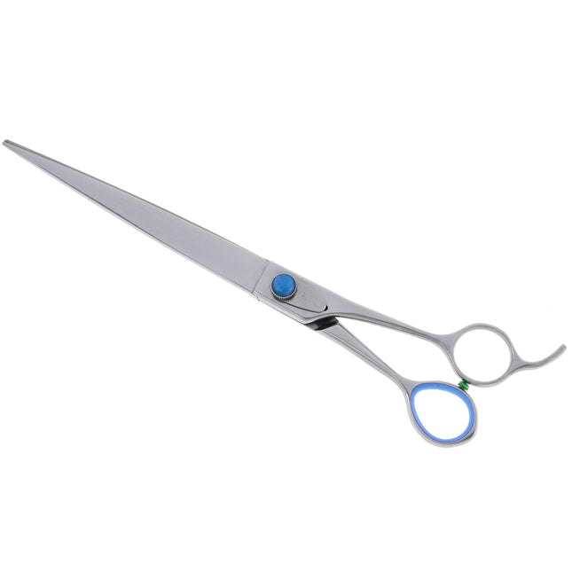 Geib Super Gator Straight Scissors - professional grooming scissors with micro-serration and ergonomic handle, made of triple-hardened stainless steel..