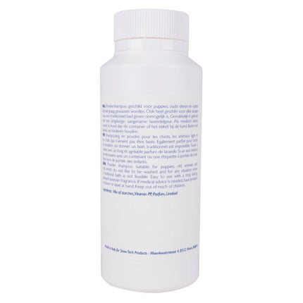 Show Tech Dry Shampoo - dry powder shampoo for dogs and cats, with a lavender scent.