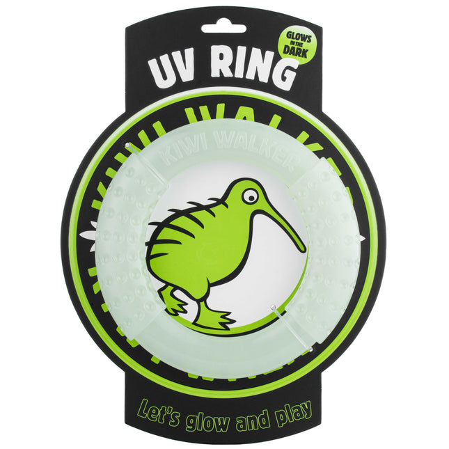 Kiwi Walker Let's Play and Glow UV Ring - glowing ring for dogs, glows in the dark.