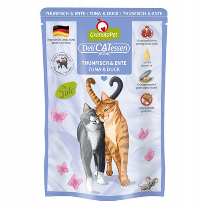 GranataPet DeliCatessen Tuna & Duck - grain-free wet food with tuna and duck, pouches for cats.