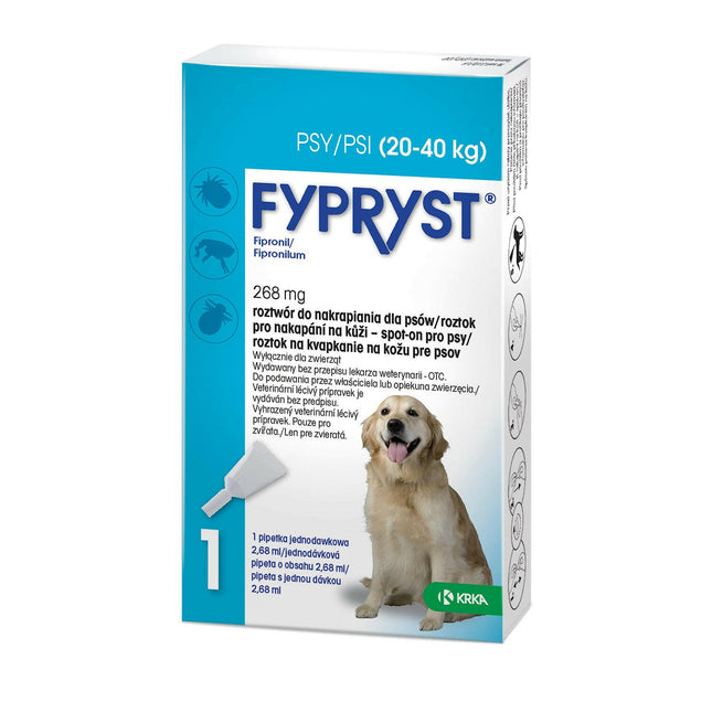 Fypryst Fipronil 268mg - drops for fleas and ticks for dogs weighing from 20 to.