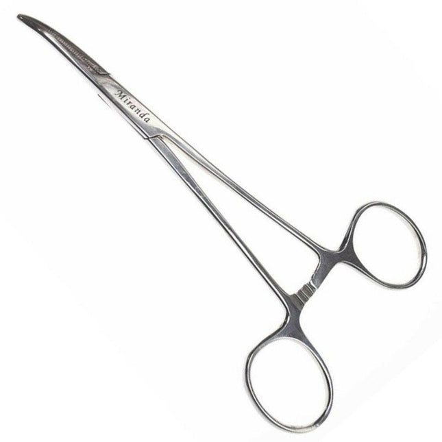 Miranda Ear Forceps - curved tweezers for removing hair from a dog's ears.