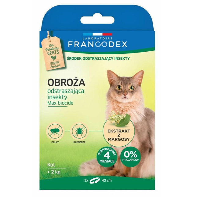 Francodex Repellent Collar - insect repellent collar for cats over 2kg (43cm).