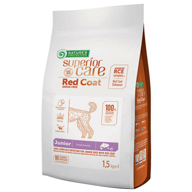 Nature’s Protection Superior Care Red Coat Junior Small Breeds Salmon - food for red puppies of small breeds, with salmon and krill.