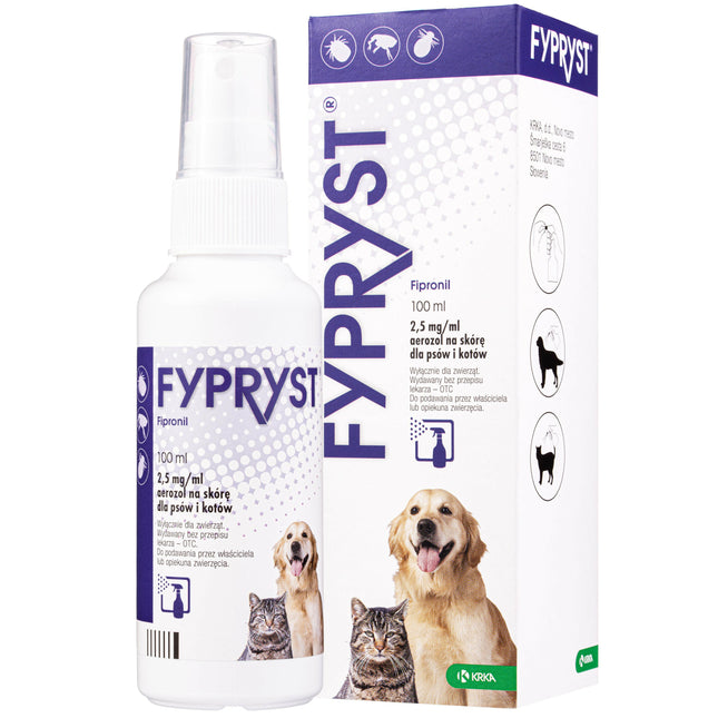 Fypryst Fipronil 2.5mg/ml - aerosol for fleas and ticks for dogs and cats.