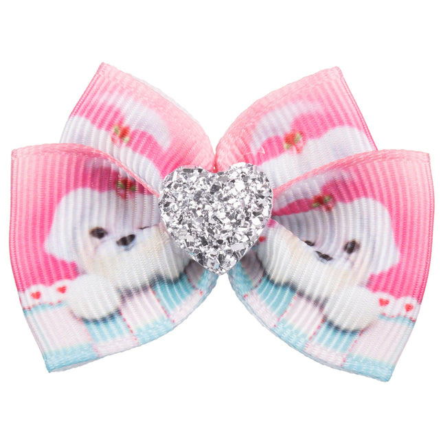 Blovi Bow Glamour bow for Maltese with a heart.