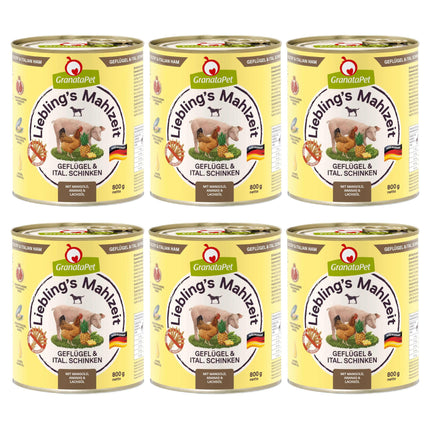 GranataPet Poultry & Italian Ham - grain-free wet dog food, poultry and Italian ham.