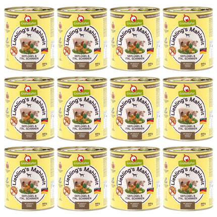 GranataPet Poultry & Italian Ham - grain-free wet dog food, poultry and Italian ham.