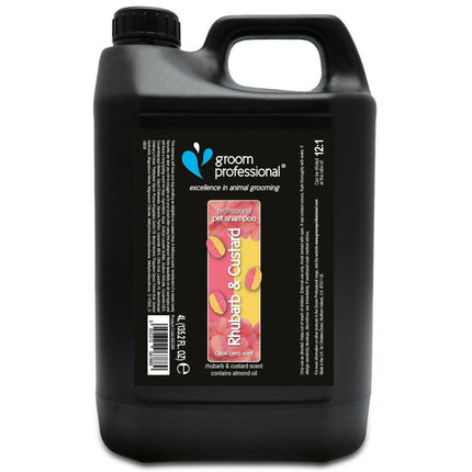 Groom Professional Rhubarb & Custard Shampoo - moisturizing dog shampoo with a rhubarb pie scent.