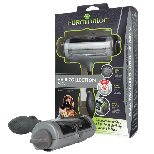 FURminator Hair Collection Tool - fur roller with container.