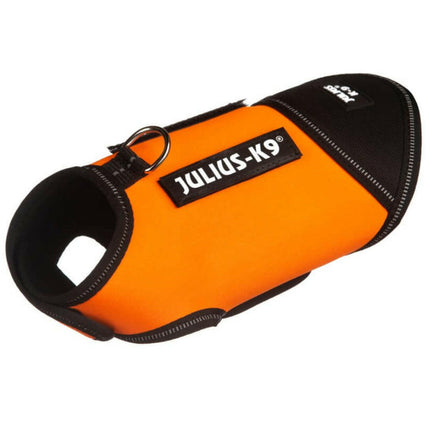 Julius - K9 IDC Neoprene Dog Jacket Orange - neoprene jacket for dogs, orange with black.