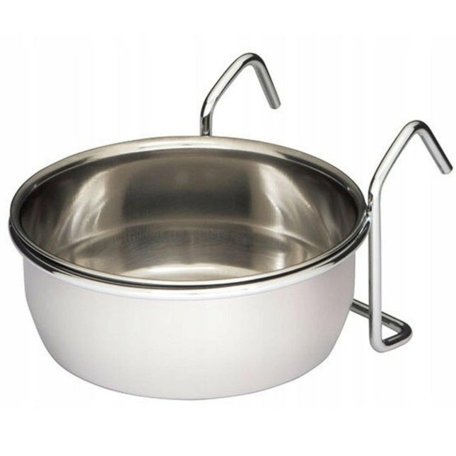 Flamingo Avaro Hook Bowl - steel bowl for pet cages.