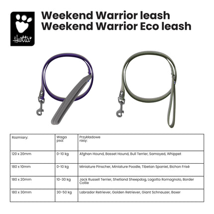 Hurtta Weekend Warrior Eco Leash Hedge - waterproof dog leash made from recycled materials.
