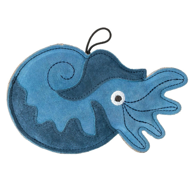Kiwi Walker Leather Toy Nautilus - natural leather toy for dogs, nautilus shape.