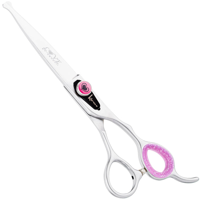 Kenchii Love Straight Safety Scissors - safe grooming scissors with an ergonomic handle, straight.
