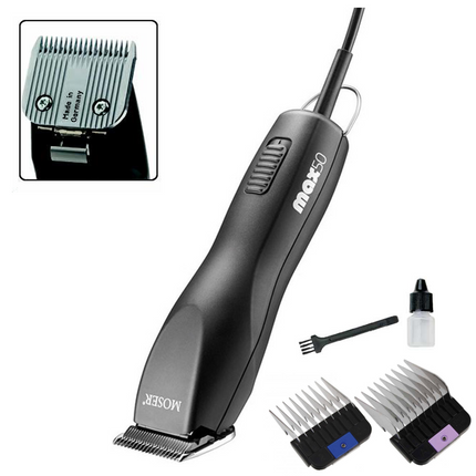 Moser MAX 50 - quiet, professional clipper with blade and attachments.