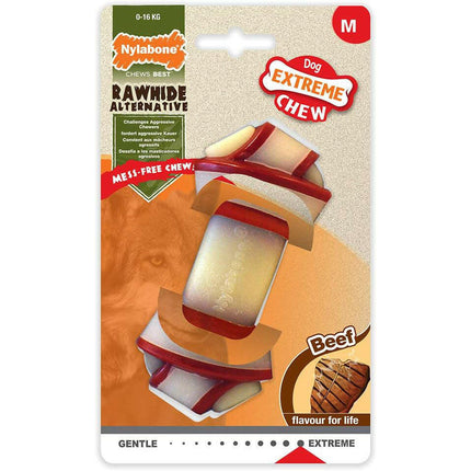 Nylabone Extreme Beef Knot Chew - beef-flavored chew toy for dogs.