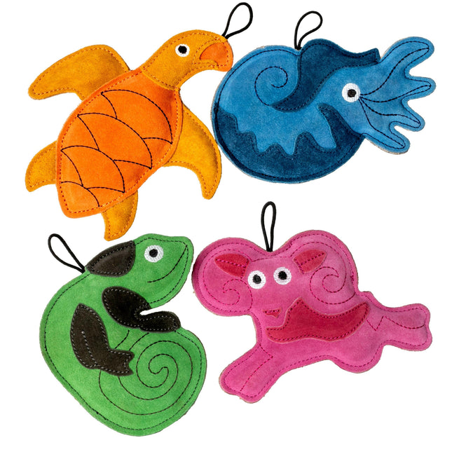 Kiwi Walker Leather Toy Capricorn - natural leather dog toy, Capricorn.