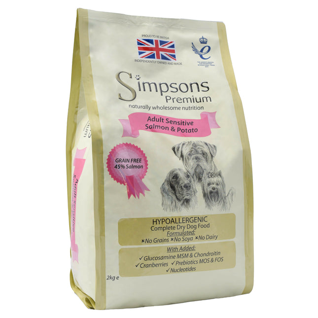 Simpsons Premium Adult Sensitive & Potato - food for sensitive dogs, salmon and potatoes.