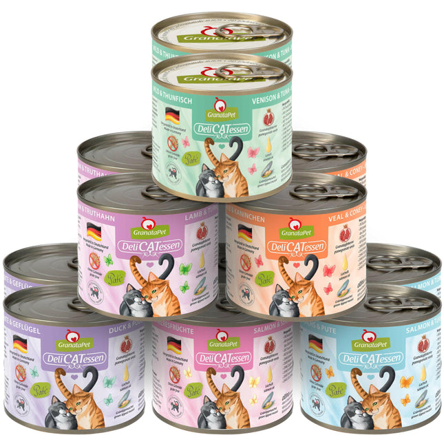 GranataPet DeliCatessen Food Set - Grain-Free Wet Cat Food, Mix of 6 Flavors, Set 1.