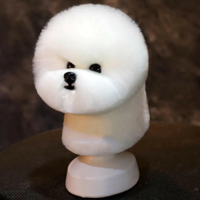 Mr. Jiang Bichon Model Dog Head - grooming mannequin head, bust.