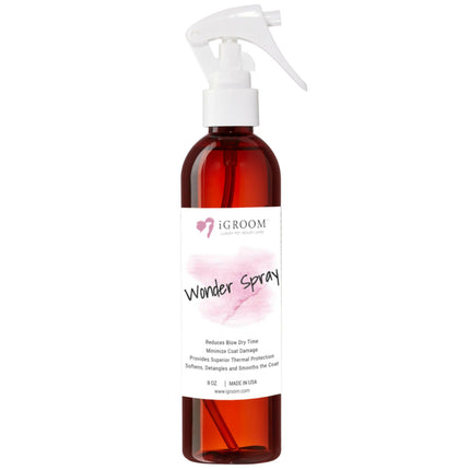 IGroom Wonder Spray - dog conditioner that reduces drying time, thermal protection formula.