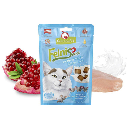 GranataPet FeiniSnack Chicken & Milk - crunchy treats for cats, chicken and milk.