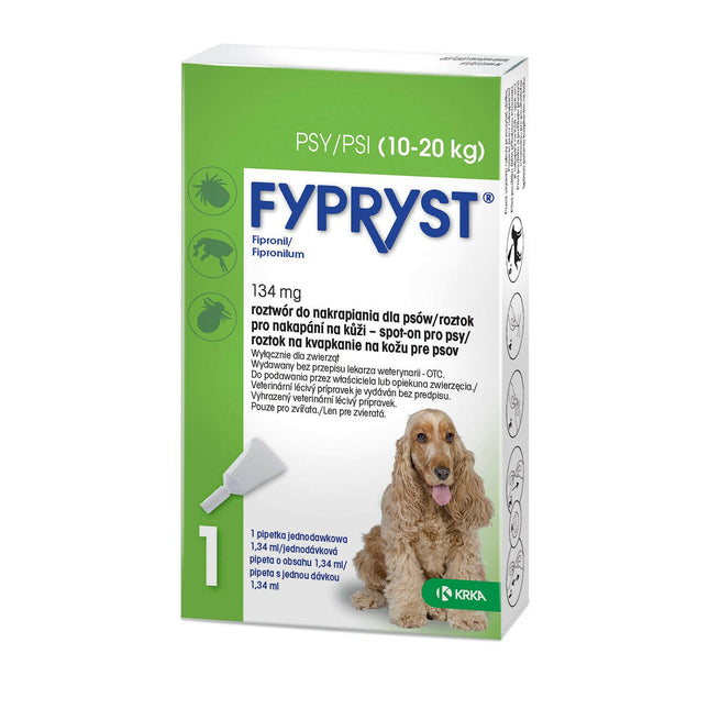 Fypryst Fipronil 134mg - drops for fleas and ticks for dogs weighing from 10 to.