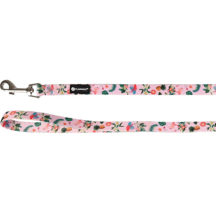 Flamingo Leash Sera - colorful dog leash, nylon, flamingo pattern, flowers, 1.5x120cm.