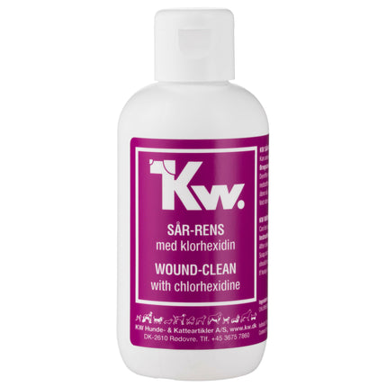 KW Wound Clean - liquid for cleaning and disinfecting minor wounds and abrasions in dogs and cats, with chlorhexidine.