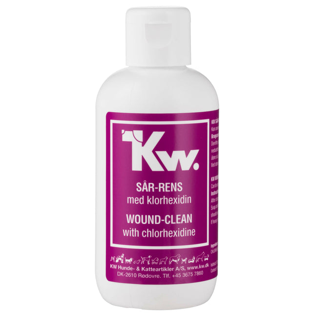 KW Wound Clean - liquid for cleaning and disinfecting minor wounds and abrasions in dogs and cats, with chlorhexidine.