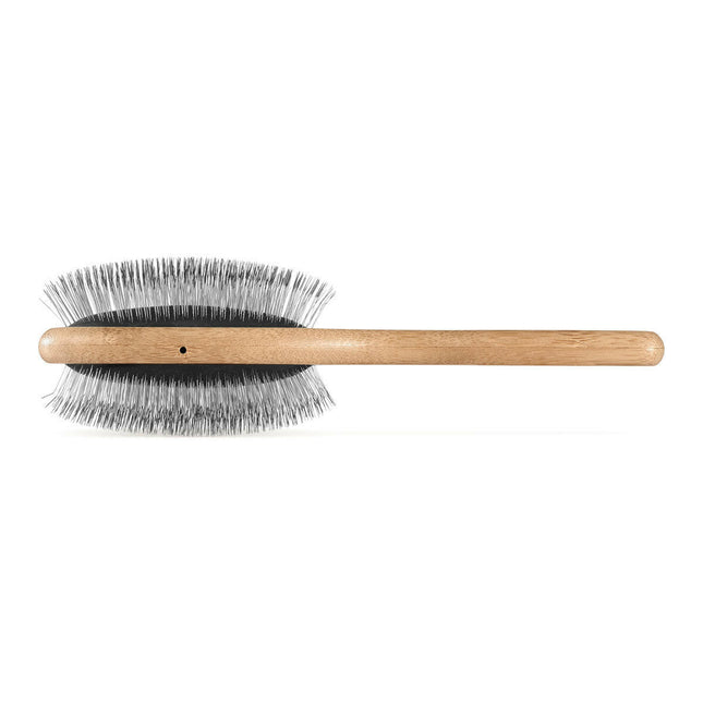 Artero Nature Double Slicker Pin Brush - Dual-Sided Bamboo Poodle Brush.