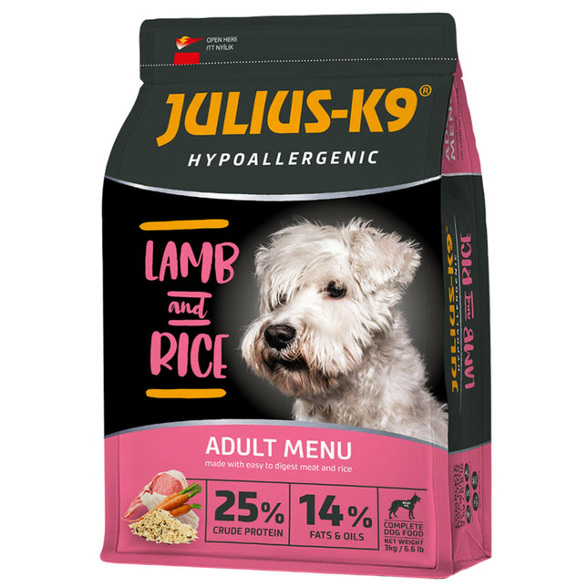 Julius - K9 Hypoallergenic Lamb & Rice Adult - hypoallergenic dog food, lamb with rice - PROMOTION due to best before date.