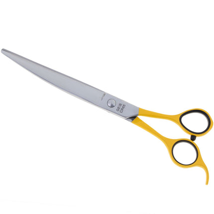 Geib Crab Curved Scissors Level 1 - curved scissors for animal grooming with a single-sided micro-grind.