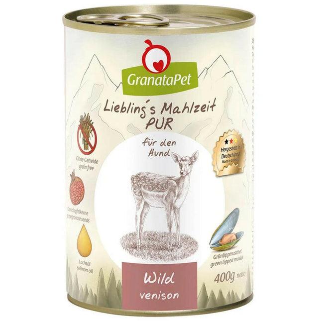 GranataPet Venison Pur - Monoprotein Grain-Free Wet Dog Food, Venison.