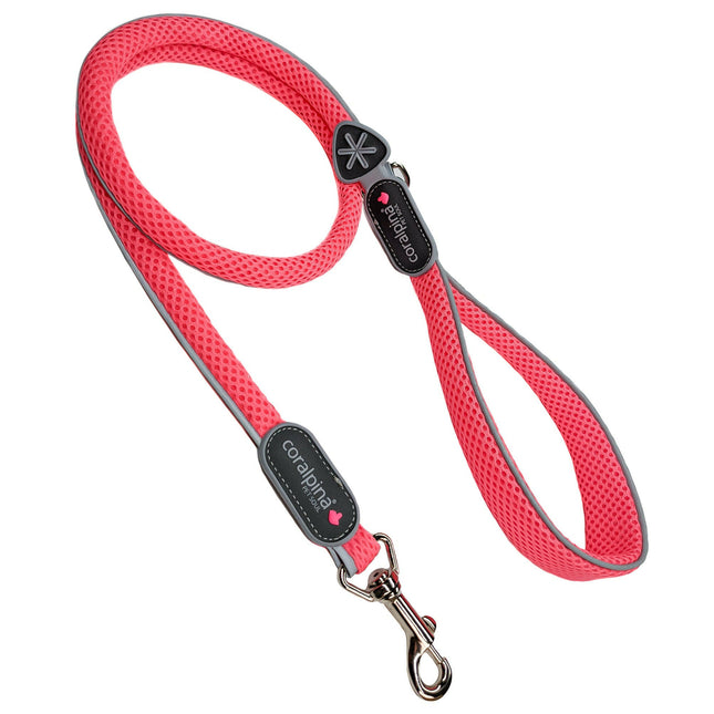 Coralpina Cinquetorri Leash Pink Fluo - lightweight mesh dog leash, neon pink.