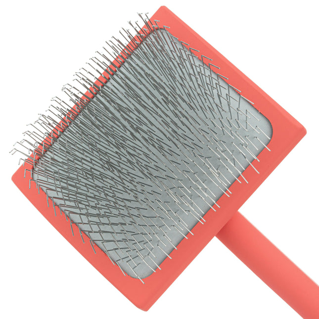 Chris Christensen Big G Slicker Brush - long pin poodle brush, coral.