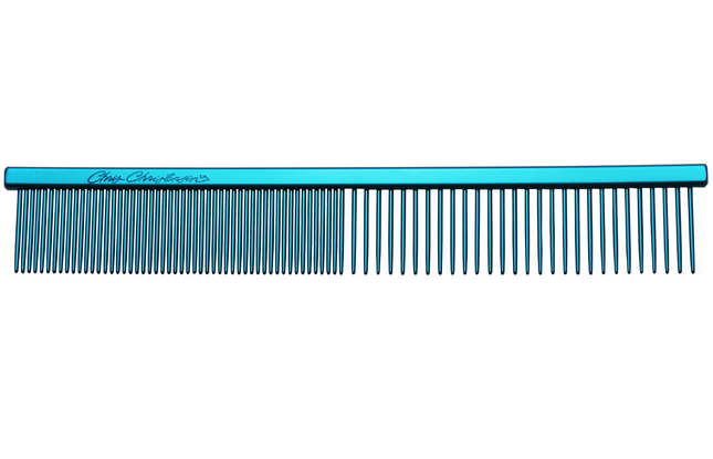 Chris Christensen Face/Feet Comb - professional mini comb for the face and whiskers, blue.
